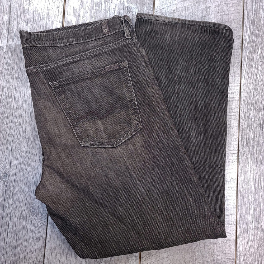 7 For All Mankind Jeans Mens 36 Black Relaxed Fit Button Fly Denim T521480SIL